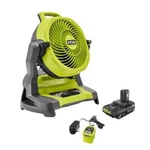New Ryobi 18-VOLT One + Hybrid Portable Bucket Top Misting Fan W/ Battery. Fixed Price $149.99.