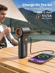 Powerful Warmco Portable Handheld Turbo Fan Rechargeable Battery Black H3 Light. Fixed Price $34.99.