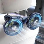 Dual Head Car Cooling Fan For Back Seat, Battery Powered Rechargeable Usb. Fixed Price $30.45.