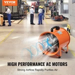 12" Portable Ventilator Fan, 560W Industrial Exhaust Blower With 16.4FT Hose. Fixed Price $186.99.