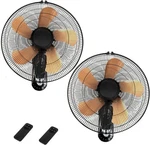 Azoutdoor Pack 20 Inch Wall Mounted Fans With Remote Control, Oscillating. Fixed Price $183.59.