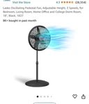 Lasko S18640 Elite Collection 18" Pedestal Fan - Black. Fixed Price $12.00.