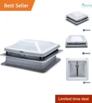 Universal Vent White Metal Wall Mount Exhaust Fan 14X14 Weatherproof. Fixed Price $66.97.