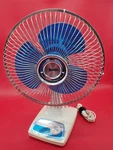 Vintage Lasko Translucent Blue Desk Fan Type 9 Oscillating 2 Speed Tested. Fixed Price $49.99.