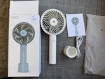 Hinthope AB5-PH Handheld Fan Usb Rechargeable, White, 3 Speeds, Push Button. Fixed Price $13.99.
