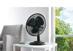 Hampton Bay 12" Oscillating Table Fan Matte Black. Fixed Price $49.99.