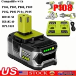 12AH For Ryobi 18V One P108 P105 High Capacity Lithium-ion Battery /charger New. Fixed Price $76.98.