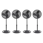 Lasko 16 Inch Oscillating 3 Speed Adjustable Pedestal Stand Fan, Black (4 Pack). Fixed Price $202.99.