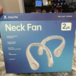 Jisulife 3 Neck Fan 2-PACK White Bladeless Rechargeable Sweatproof Silicone. Fixed Price $23.00.