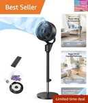 Quiet 80FT Pedestal Fan: Oscillating Air Circulator With Timer And Aroma Feature. Fixed Price $125.77.