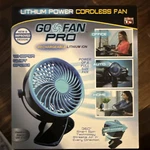 Go Fan Rechargeable Cordless Lithium Ion As Seen Tv 360 Angle Brand New. Fixed Price $20.99.