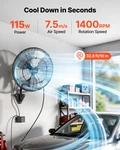 20IN Wall Mount Fan W/ Mist Oscillating Remote IP44 Industrial Garage. Fixed Price $127.99.