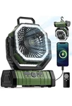 Camping Fan, 20000MAH 96HRS Rechargeable Portable With Led Lights & 4 Speeds. Fixed Price $34.19.