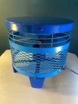 Vintage Floor Hassock Fan Two Tone Blue All Metal Heavy. Fixed Price $245.00.