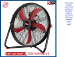 Hyper Tough 20" 3-SPEED High Velocity Sealed Motor Drum Fan, Wall Mountable. Fixed Price $65.99.