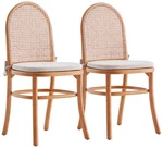 Paragon Matte Nature Wood And Cane Dining Chairs Set Of 2. Fixed Price $949.91.