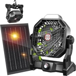 Jinlicte Solar Fan With Led Lantern, Camping 7W Panel, Rechargea. Fixed Price $41.03.