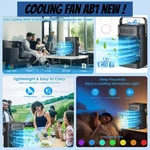 Cooling Fan AB-1 Remote Misting Spray Portable Timer Led Ambient Lights New Atl. Fixed Price $32.19.