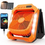 Qardoz 26800MAH Portable Fan Rechargeable, Led LANTERN,3 Speed,timer,orange. Fixed Price $47.60.