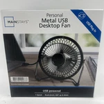 New Mainstays Personal Metal Usb Desktop Fan 1 Speed Pivots 360 Up Down Frees&h. Fixed Price $14.99.