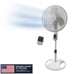 16" 3-SPEED Oscillating Remote Controlled Adjustable Pedestal Fan White 1646. Fixed Price $75.35.