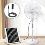 16" Solar-powered Oscillating Pedestal Fan With 12000MAH Battery White. Fixed Price $138.99.
