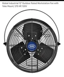 Global Industrial 12" Outdoor Rated Workstation Fan W/ Yoke Mount, 1/15 Hp, 120V. Fixed Price $65.00.
