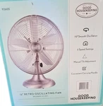 Good Housekeeping 92602 All-metal 12" Retro Desk Office Table Fan. Fixed Price $50.00.