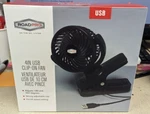 Roadpro Rpusbfan Black 4-INCH Clip-on For Vehicle Desk Portable Mini. Fixed Price $24.99.