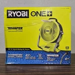 Ryobi One+ 18V Cordless Hybrid Whisper Series 12" Misting Air Cannon Fan. Fixed Price $74.99.