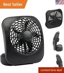 Treva 5 Inch Battery Powered Fan Portable Desk 2 Cooling Speeds With Comp.... Fixed Price $32.76.