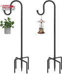 48 Inch Shepherds Hooks For Outdoor, Heavy Duty Bird Feeder Pole With 5 Prong Ba. Fixed Price $26.23.