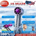 Mini Portable Handheld Turbo Fan Usb Rechargeable Cooling With 100 Speeds. Fixed Price $12.95.