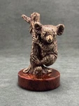 Art Deco Koala Figurine Cast Bronze Statuette Sculpture Base Obsidian Stone. Fixed Price $121.90.