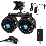 Qifun Car Fan Adjustable Dual Head 12V , 4 Inches Clip For Front/rear Seat. Fixed Price $38.48.