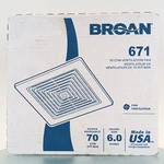 Broan 671 Bathroom Fan 70 Cfm 3IN Duct Oem Nos New Old Stock Ventilation. Fixed Price $99.97.