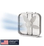 Lasko 20" Classic Box Fan With Weather-resistant Motor, 3 Speeds, 22.5" H, White. Fixed Price $20.24.