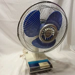 Vintage Tatung LC-12KW Oscillating Desk Fan Blue Blades Tested. Fixed Price $51.14.