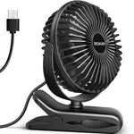 Beskar Small Clip Fan, 3 Speeds Usb Fans With Strong 5 Inch, Dark Black. Fixed Price $27.78.