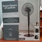 The Better Homes & Gardens 16" Dc Pedestal Fan And Remote, Black Nib. Fixed Price $27.00.