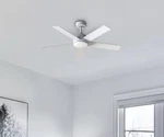 Home Decorators Carley 52IN Indoor White Smart Ceiling Fan + Remote. Fixed Price $115.00.