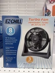 Ez Chill BFT-8A 8" Black Turbo Fan Table/desk Wall Mountable 3 Speed. Fixed Price $35.00.