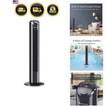 32-INCH Oscillating Tower Fan Ultra-slim Bladeless Design With Speeds, 90.... Fixed Price $68.79.
