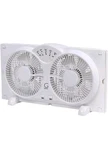 Genesis Twin Window Fan Adjustable Thermostat Reversible Airflow 24 In. Wide. Fixed Price $39.99.