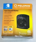 Pelonis Fan-forced Portable Heater Model HF-0020T, 3 Settings & Thermostat. Fixed Price $24.99.