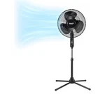 Comfort Zone Electric Oscillating Pedestal Fan, Stand 16", Black. Fixed Price $50.00.