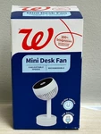 Walgreens Mini Desk Fan, 3 Adjustable Speeds, Rechargeable. Fixed Price $8.00.