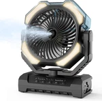 Misting - Portable Battery Powered Fans With 9OZ Water Tank, Large, Black. Fixed Price $52.08.