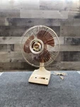 Vtg Galaxy Fan 16" Oscillating 3 Speed Translucent Brown Blades Table Top Retro. Fixed Price $79.99.
