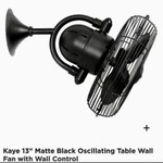 Atlas Kaye - 3 Blade Wall Fan Matthews Co. Contemporary Style Matte Black. Fixed Price $369.99.